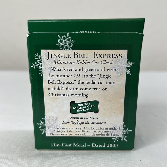 2003 Hallmark Ornament Jingle Bell Express Miniature Kiddie Car Classics #9 - Picture 3 of 9